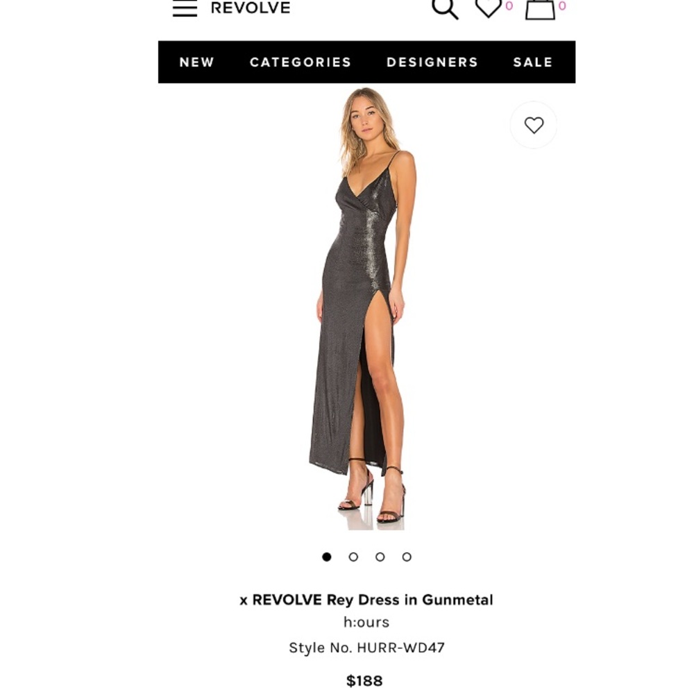 Revolve Grey Slit Maxi Dress